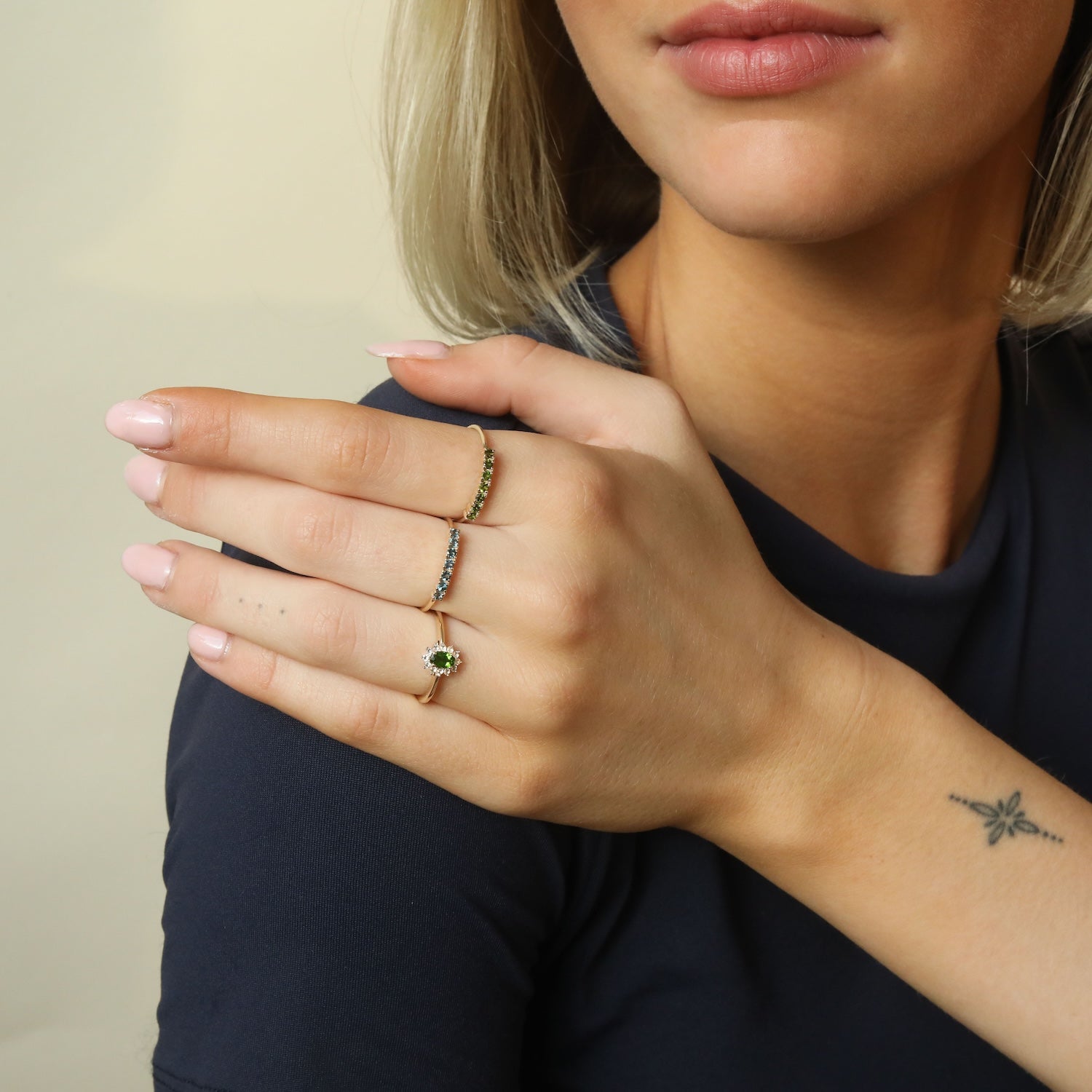 Lady D Chrome Diopside ring | 9K